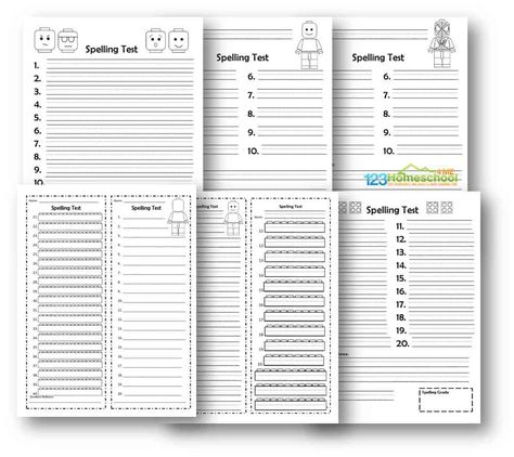 Kids will have fun practicing their spelling words with these free printable Lego Spelling Tests perfect for kids of all ages with any spelling list. 3rd Grade Spelling List, Spelling Test Practice, Spelling List Template, Kindergarten Spelling Words, Spelling Test Template, Kindergarten Spelling, 3rd Grade Spelling, 1st Grade Spelling, Spelling Word Practice