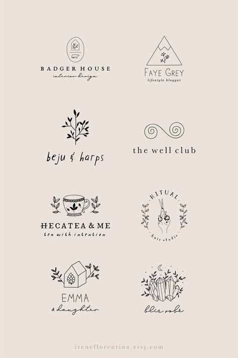 Rustic Branding, Rustic Logo Design, Organic Logo Design, Hand Drawn Logo Design, Rustic Logo, Minimal Typography, Graphic Design Jobs, Illustration Botanical, Floral Logo Design