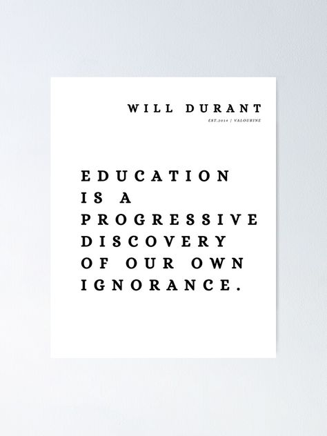 Will Durant, Sale Poster, Letter Board, Poster Design, Motivational Quotes, Cards Against Humanity, Education, For Sale, Quotes