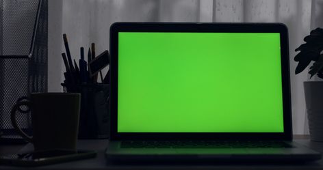 Laptop with green screen. Dark office. Stock Footage #AD ,#screen#green#Laptop#Dark Laptop Overlay, Computer Green Screen, Laptop Green Screen, Laptop Template, Green Screen Youtube, Best Green Screen, Crt Monitor, Dark Office, Green Laptop