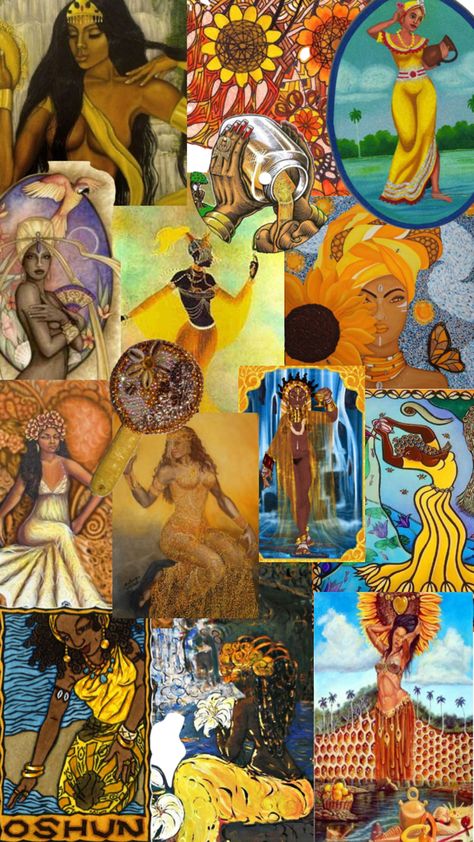 Phone Affirmations, African Goddess Art, Oshun Altar, Black Aphrodite, Oshun Goddess, Aesthetic Era, Divine Feminine Spirituality, African Spirituality, Ethereal Aesthetic