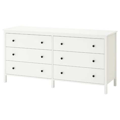 IKEA - KOPPANG, 6-drawer dresser, white, Of course your home should be a safe place for the entire family. That’s why hardware is included so that you can attach the chest of drawers to the wall. Dresser White, Ikea Dresser, Ikea Design, Drawer Table, 8 Drawer Dresser, Beautiful Dresser, Ikea Malm, Kids Dressers, White Dresser