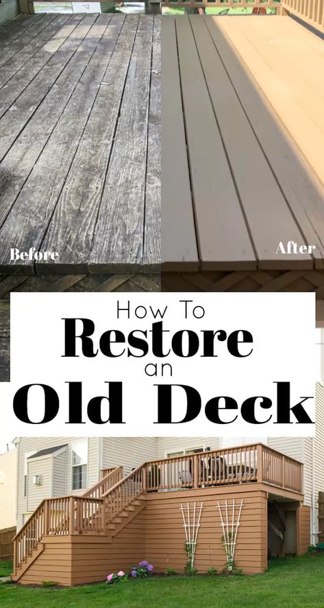 Staining A Deck, Deck Stain Colors, Deck Renovation, Easy Deck, Deck Restoration, Deck Stain, Deck Remodel, Living Pool, Deck Makeover