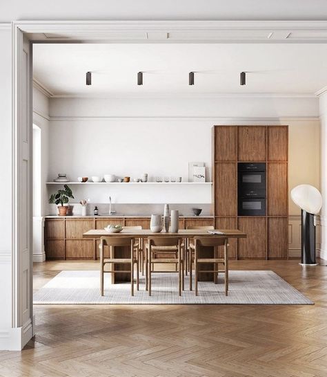 2023 Love, Charlotte Perriand, Pierre Jeanneret, Kitchen Room Design, Kitchen Inspiration Design, Wooden Kitchen, Minimalist Kitchen, Open Kitchen, Wood Kitchen