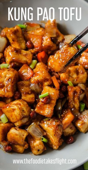 Vegan Kung Pao, Firm Tofu Recipes, Vegetarian Chinese Recipes, Kung Pao Tofu, Resep Vegan, Tofu Recipes Healthy, Sweet Sour Sauce, Vegan Chinese, Tofu Recipes Vegan