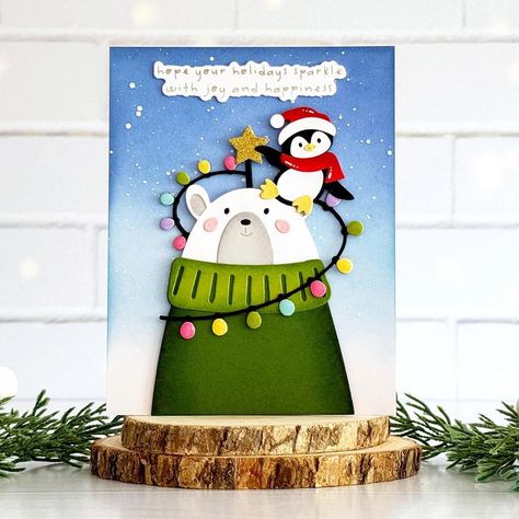 Spellbinders Festive Friends, Spellbinders Christmas Cards, Pet Christmas Cards, Spellbinders Dies, Holiday Cards Handmade, Scrap Cards, Christmas Card Set, Card Crafting, Spellbinders Cards