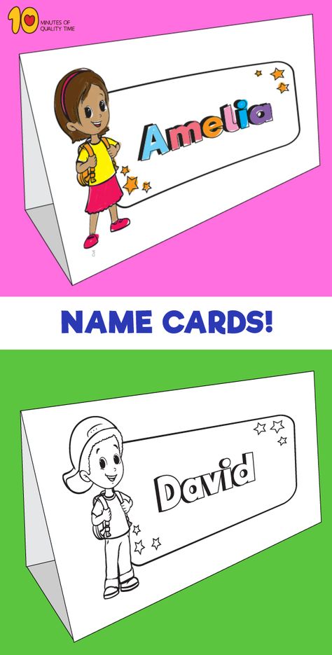 Name Tag Craft, Diy Name Cards, School Name Tag, Flash Card Template, Name Tag For School, Nametags For Kids, Preschool Names, Name Tag Templates, Classroom Schedule