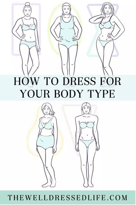 Dress Your Body Type, Types Of Dresses Styles, Body Type Clothes, Dress For Body Shape, Apple Body Type, Dress For Your Body Type, Types Of Body Shapes, Dress Body Type, Curvy Body Types