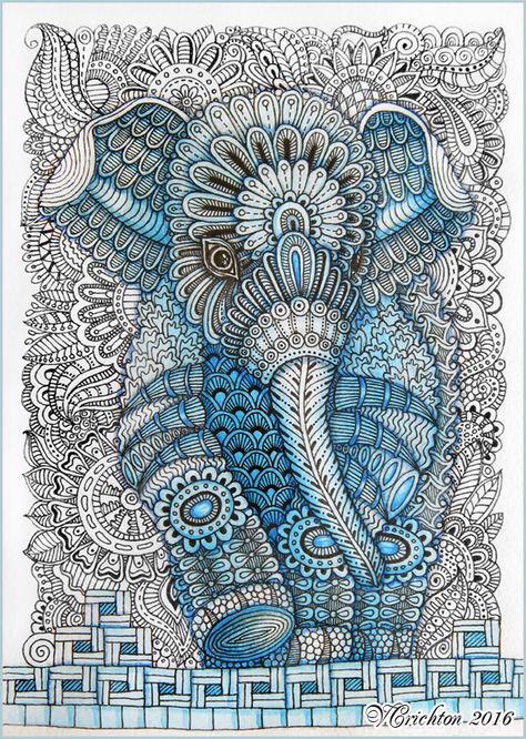 Zentangle stylized Baby elephant illustration. Gel pen, watercolor. Author Viktoriya Crichton_Baby elephant, zentangle elephant, zendoodle, zentangle inspired, zentangle animal, zentangle art, doodle   art, design, zentangle, abstract, zentangle animals, zenart, artnet, doodle flowers, zentangle stylized floral, doodle elephant Zentangle Animals Art, Zentangle Elephant, Zantangle Art, Zentangle Doodles, Ukulele Art, Ideas For Drawing, Zentangle Animals, Elephant Illustration, Flowers Abstract