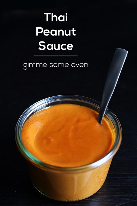 Thai Peanut Sauce | Gimme Some Oven: A quick and simple recipe for delicious homemade Thai Peanut Sauce. Use to make chicken satay, a stir-fry, an Asian salad, and more! Thai Stir Fry Sauce, Peanut Sauce Stir Fry, Satay Sauce Recipe, Homemade Stir Fry Sauce, Chicken Satay Recipe, Homemade Peanut Sauce, Peanut Sauce Recipe, Thai Peanut Sauce, Homemade Sauce Recipes