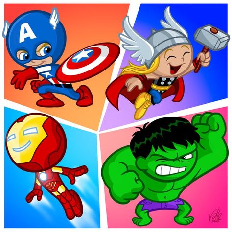 Baby Marvel, Marvel Avengers Comics, Chibi Marvel, Baby Avengers, Avengers Cartoon, Baby Superhero, Avengers Characters, Avengers Party, Avengers Birthday