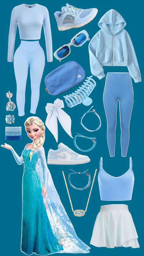 Modern Disney Outfits, Frozen Inspired Outfits, Disney Princess Inspired Outfits, Elsa Outfit, Disney Character Outfits, Frozen Outfits, Disney Outfits Women, Princess Inspired Outfits, Lilly Pulitzer Outfits