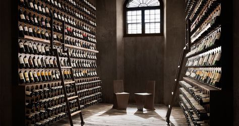 Turn Any Room Into a Wine Library With This Gorgeous Storage Solution - Airows Wine Rack Storage, Modular Walls, Wine Store, Sustainable Furniture, Bottle Rack, Space Decor, Wall Systems, Wine Room, Tasting Room