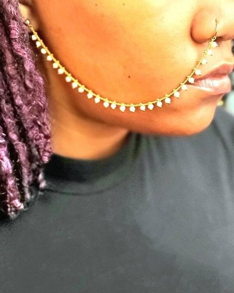 For the queens who love to stand out. Nose ring chains available at beautifuleecrearedllc.com #statementjewelry #nosering #earrings #noseringchain #crystaljewelry #evileye The Queens, Chain Ring, Statement Jewelry, Crystal Jewelry, Evil Eye, Nose Ring, Chain, Ring, On Instagram