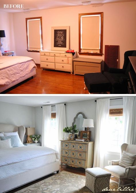 Yard Before And After, Bedroom Makeover Before And After, Dear Lillie, One Year Later, Decor Pillows, Johannesburg, Shabby Chic Furniture, Beautiful Bedrooms, Chic Furniture