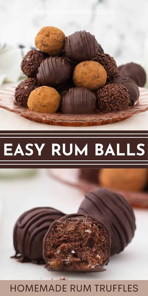 Rum Truffles Recipe, Christmas Rum Balls, Rum Candy, Easy Rum Balls, Bourbon Truffles, Homemade Rum, Chocolate Rum Balls, Rum Balls Recipe, Rum Truffles