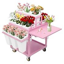 Cart Plant Stand, Metal Pp, Flower Display Stand, Patio Flower Pots, Moving Plants, Plant Stand With Wheels, Florist Tools, Nursery Planning, Patio Flowers