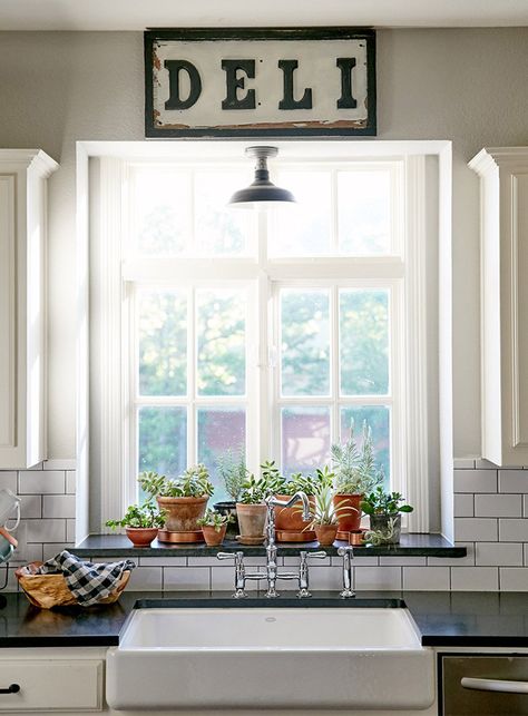 Kitchen Window Sill Ideas, Kitchen Window Sill Decor, Window Ledge Decor, Kitchen Window Shelves, Kitchen Garden Window, Kitchen Window Decor, Window Over Sink, Ledge Decor, Kitchen Sink Window