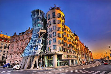 Yes, it's true - the dancing building from Prague Czech Republic. Prague Dancing House, Dancing Building, Dancing House, Unusual Buildings, Ginger Rogers, Unusual Homes, Frank Gehry, Fred Astaire, Amazing Buildings