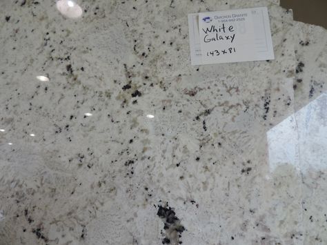 White Galaxy Granite Galaxy Granite Countertops, White Galaxy Granite, New Kitchen Countertops, Kitchen Countertops Ideas, Galaxy Granite, New House Construction, Lakehouse Kitchen, Countertops Ideas, Cleaning Basket