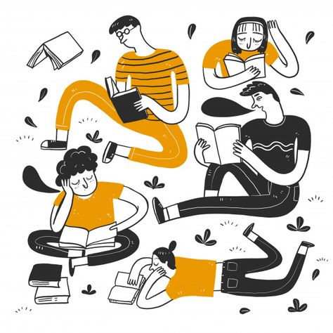 People reading on the park. Premium Vector | Premium Vector #Freepik #vector #people #book #design #hand Classics To Read, Easy Essay, Gifts For Book Lovers, Writing Assignments, 흑백 그림, Reading Log, Log Book, 캐릭터 드로잉, People Illustration