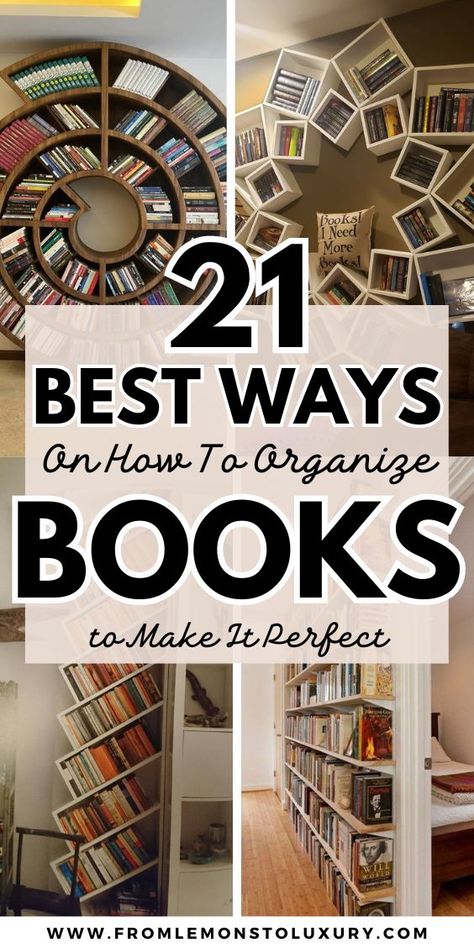 Book Arrangement Ideas, Book Storage Ideas For Small Spaces, End Of Hallway Decor Ideas, Small Bookshelf Ideas, End Of Hallway Decor, Home Library Diy, Bookshelf Styling Living Room, Library Walls, Library Diy