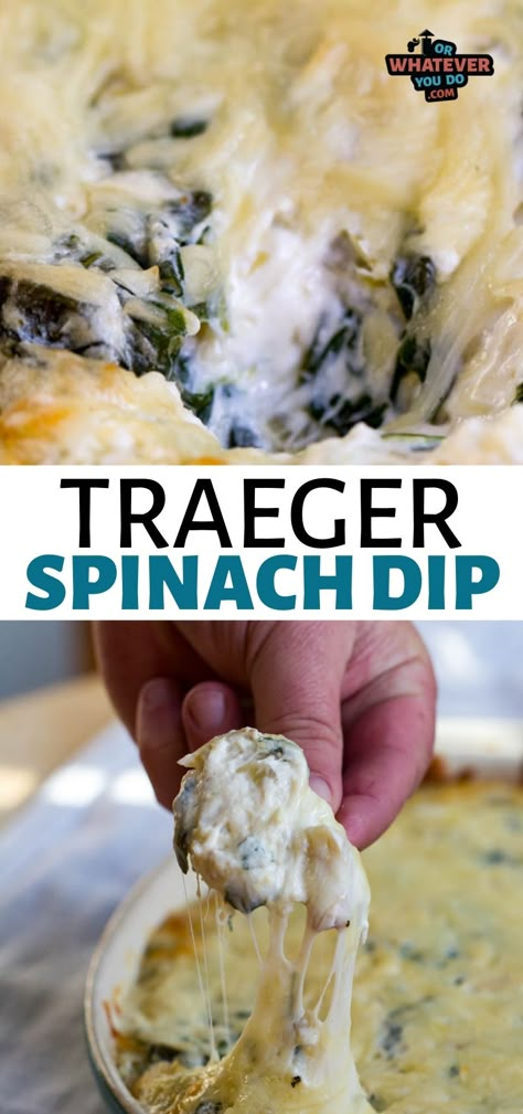 Traeger Spinach Artichoke Dip, Smoked Artichoke Dip, Traeger Grill Dip Recipes, Smoked Spinach Dip, Dips To Make On Smoker, Camping Smoker Recipes, Pit Boss Appetizers, Smoked Spinach Artichoke Dip, Blackstone Dip Recipes