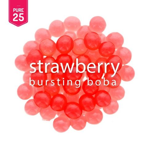 Bursting Boba, Boba Tea Recipe, Popping Boba, Yogurt Toppings, Bubble Tea Recipe, Boba Pearls, Yogurt Ice Cream, Strawberry Juice, Bubble Milk Tea