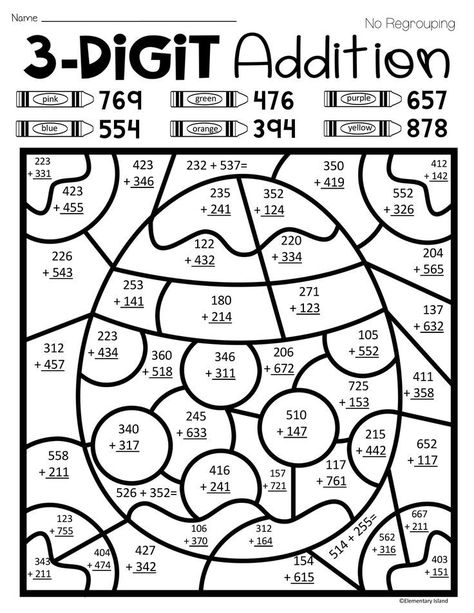 Thanksgiving Color By Number Addition 68B Addition Coloring Worksheet, Easter Math Worksheets, Spring Math Worksheets, Coloring Worksheets For Kindergarten, Kindergarten Math Worksheets Addition, Number Worksheets Kindergarten, Christmas Math Worksheets, Fun Math Worksheets, Math Mystery Picture