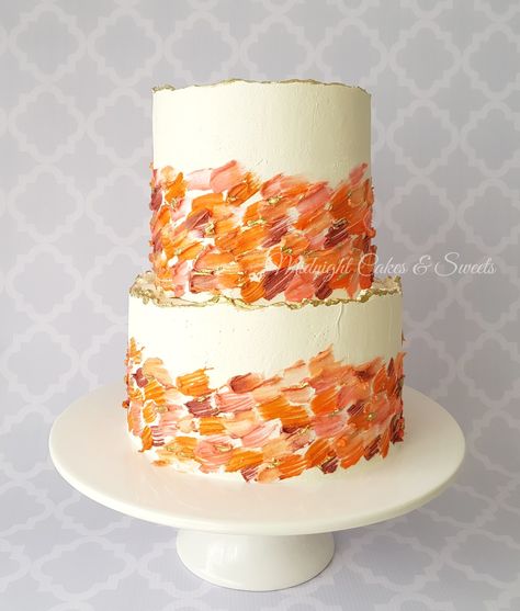 Pictures Of Fall, Exam Inspiration, Thanksgiving Cupcakes, Fall Cake, Cake Buttercream, Buttercream Cakes, Fall Cakes, Final Exam, Painted Cakes