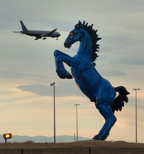 Denver International Airport | ... Denver International Airport eligible for removal soon - The Denver Demon Horse, Pinterest Journal, Blue Mustang, Denver Airport, Tattoo Thoughts, Tom Robbins, Denver International Airport, Barbara Hepworth, Mile High City