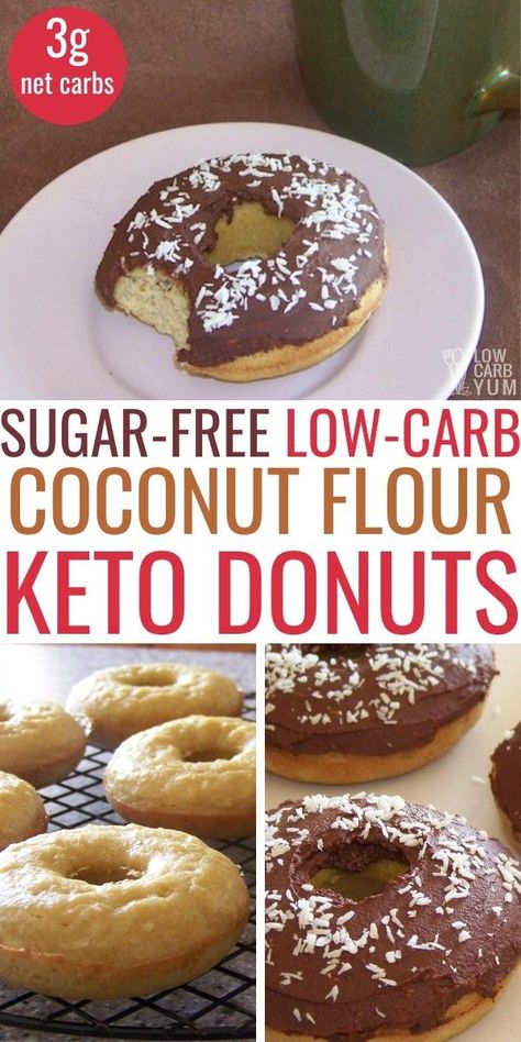 Icecream Ideas, Cheesecake Ideas, Low Carb Donut, Galletas Keto, Keto Donuts, Coconut Flour Recipes, Keto Friendly Desserts, Sugar Free Low Carb, Low Carb Dessert