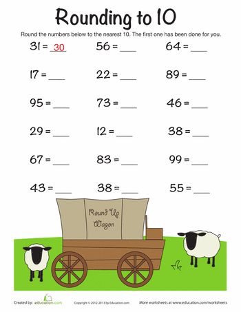 Worksheets: Rounding to the Nearest 10 Rounding To The Nearest 10, Maths Activity, Numbers 1 100, 3rd Grade Math Worksheets, Learn Math, Mathematics Worksheets, Activity Workbook, Math Place Value, 2nd Grade Math Worksheets