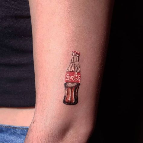 Coke Bottle Tattoo, Coke Tattoo, Coca Cola Tattoo, Nana Tattoo, Matching Tattoos For Couples, Couple Tattoo Ideas, 777 Tattoo, Tattoos For Couples, Food Tattoos