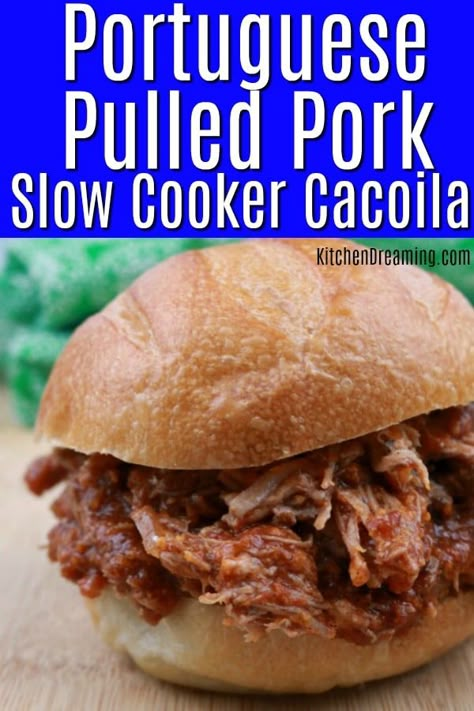 Cacoila Recipe Portuguese Crock Pot, Portuguese Pork Recipes, Cacoila Recipe Portuguese, Portuguese Cacoila Recipe, Azorean Recipes, Cacoila Recipe, Portuguese Foods, Portuguese Dishes, Pork Pulled