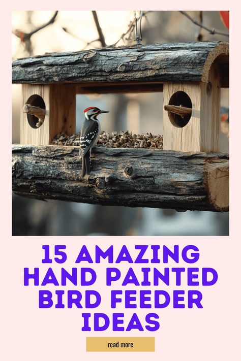 15 Stunning Bird Feeder Painting Ideas for Creative Minds Bird House Ideas Homemade, Cool Bird Feeders, Bird Feeder Painting Ideas, Bird Feeding Station Ideas Diy, Simple Bird Houses, Bird Feeders Ideas, Whimsical Bird Houses, Diy Bird Houses, Rustic Bird Feeders