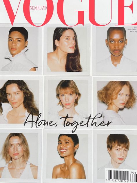 VOGUE Netherlands magazine June 2020 cover ALONE, TOGETHER good condition Cool Vogue Covers, Id Magazine Cover, Vogue Graphic Design, Vogue Magazine Layout Design, Fashion Magazine Cover Ideas, Magazine Cover Design Creative, 90s Magazine Covers, Iconic Vogue Covers, Editorial Cover Design