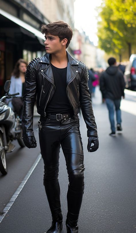 Men Leather Outfit, Leather Pants Men, Men's Leather Style, Leather Jeans Men, Leather Fashion Men, Leather Clothes, Tight Leather Pants, Gay Outfit, Mens Leather Clothing