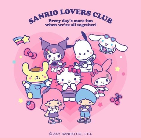 Sanrio Lovers Club, Hello Sticker, Hello Sanrio, Hello Kitty Y2k, Sublimacion Ideas, Walpaper Hello Kitty, Hello Kitty Art, Sanrio Wallpaper, Cartoon Girl Drawing