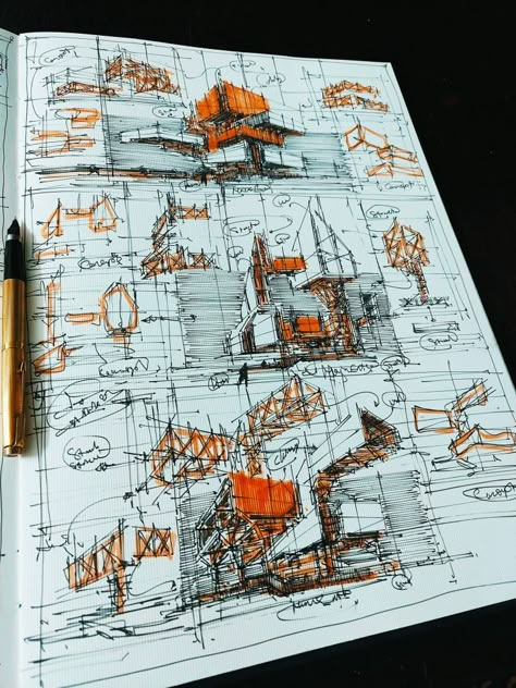 Architect Sketchbook, Architecture Journal, Architecture Drawing Sketchbooks, Architectural Sketches, Concept Art Tutorial, Architecture Sketchbook, Architecture Design Sketch, Architecture Design Drawing, Architecture Concept Drawings