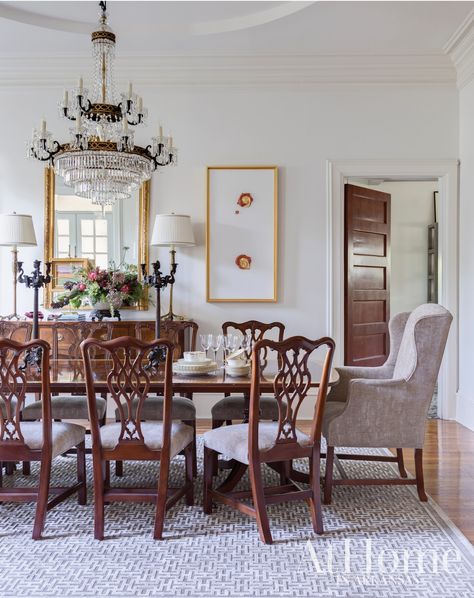 History Made Home - At Home in Arkansas English Dining Room, Classic Dining Room, Traditional Dining Rooms, Fireplace Set, Dining Room Makeover, Human Touch, Hill Interiors, Elegant Dining Room, Historic Downtown