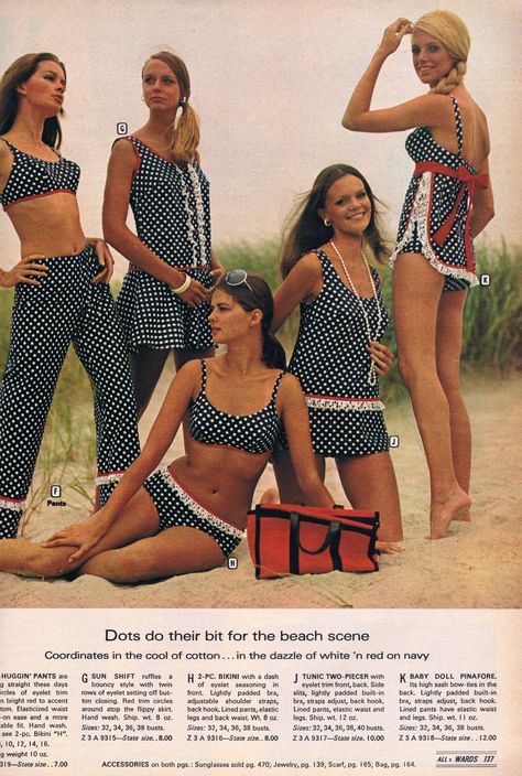 1960 Beach Fashion, Vintage Beach Fashion, 70s Swimwear, Vintage Beachwear, 1970 Fashion, 1970s Clothing, 1960 Fashion, Vintage Bathing Suits, 60s 70s Fashion