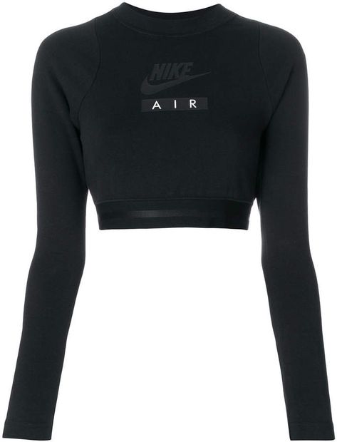 Nike Air Cropped Long-Sleeve Black Top #sportswear #activewear #workoutclothes #shopstyle #croptop #nike #nikewomen Cute Nike Outfits, Cropped Long Sleeve Top, Workout Attire, Black Long Sleeve Top, Cute Comfy Outfits, Sporty Outfits, Sport Bh, Athletic Outfits, Nike Outfits