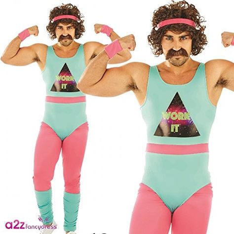 Fitness Instructor Costume, 80s Costume For Men, 80s Fitness, 80s Costumes, Mens Fancy Dress, Costume For Men, Funny Costume, Adult Fancy Dress, 80s Theme Party