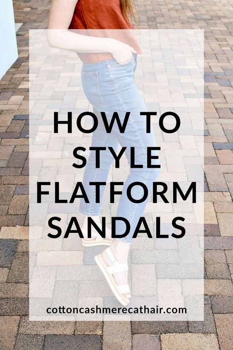 How to style flatform sandals | flatform sandals summer outfit idea | flatform sandals for work | Nisolo go-to flatform sandal review | casual workwear outfit | Boise style blogger | Cotton Cashmere Cat Hair Flatform Sandals Outfit Summer, How To Wear Platform Sandals, Nisolo Sandals, Sandals Work Outfit, Flatform Sandals Outfit, Sandals For Work, Flat Sandals Outfit, Sandal Outfits, Platform Sandals Outfit