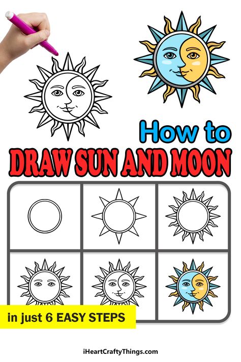 How To Draw A Sun Step By Step, Sun And Moon Drawing Easy, How To Draw The Sun, Cool Sketch Ideas Easy Step By Step, How To Draw Sun, Easy Trippy Things To Draw Step By Step, Sun And Moon Drawing Paintings, How To Draw A Sun, How To Draw Step By Step For Beginners