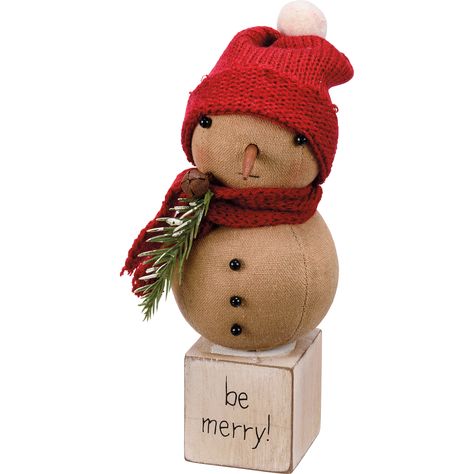 Fabric Snowman, Happy Birthday Bear, Snowman Figurine, Snowmen Patterns, Primitives By Kathy, Be Merry, Indoor Christmas Decorations, Hat And Scarf, Snowman Crafts