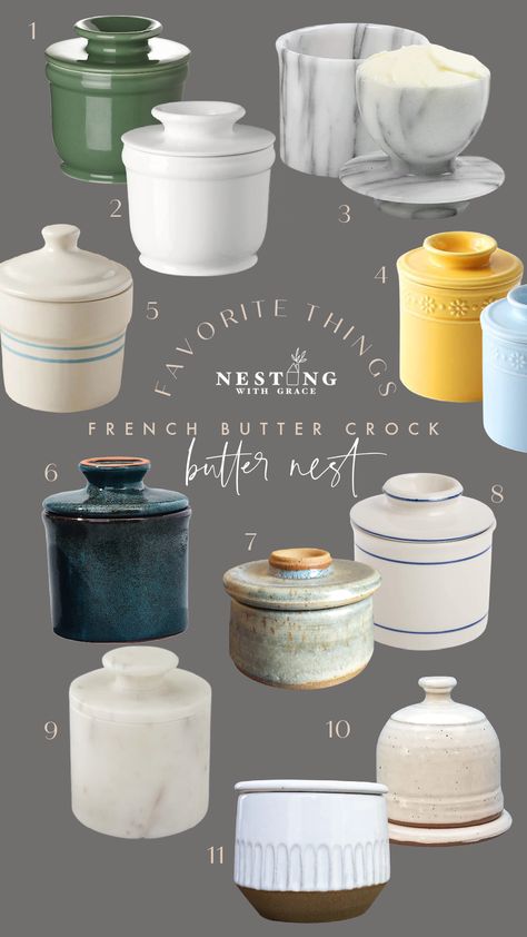 Why you Need a French Butter Crock (Butter Nest) instead of a Butter Dish - Nesting With Grace Butter Churn Decor Ideas, Butter Churner, Pottery Butter Dishes, Nesting With Grace, Butter Bell, Favorite Things Party, French Butter, Butter Crock, Ceramic Butter Dish