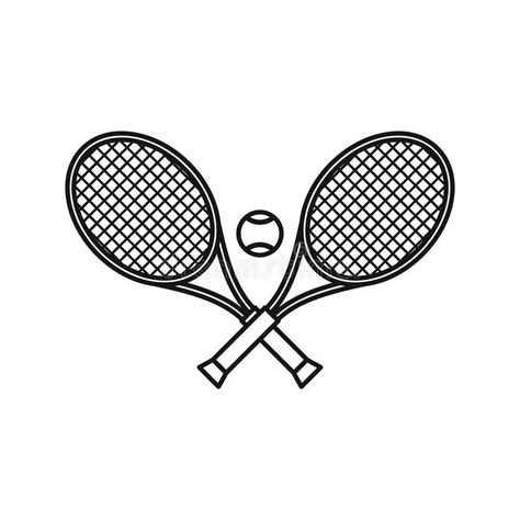 Crossed tennis rackets and ball icon outline style vector illustration Ball Drawing, Tennis Rackets, Iphone Photo App, Vector Drawing, Tennis Ball, Styled Stock, Tennis Racket, Google Images, Stock Illustration