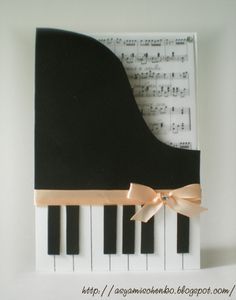 Tarjeta piano Step Card, בר מצווה, Shaped Cards, 자수 디자인, Valentine Cards, Handmade Greetings, Creative Cards, Cool Cards, Cute Cards